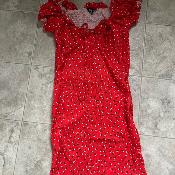 Red Off-Shoulder Mini Dress - Picture 2 of 3